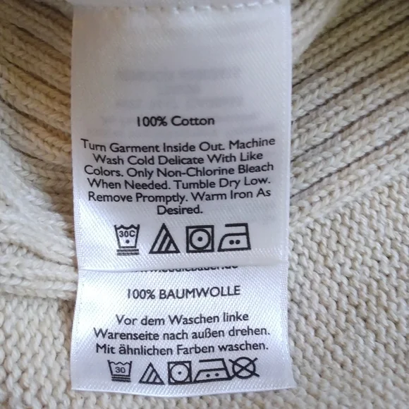 Eddie Bauer TXL Beige/Cream Cotton Crewneck Sweater - Picture 8 of 11